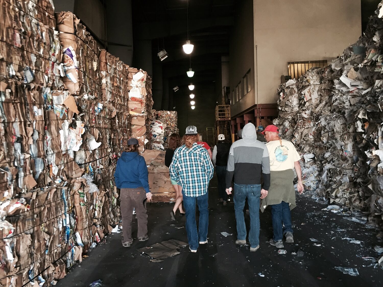GCW folks tour the Flagstaff recycling center. 