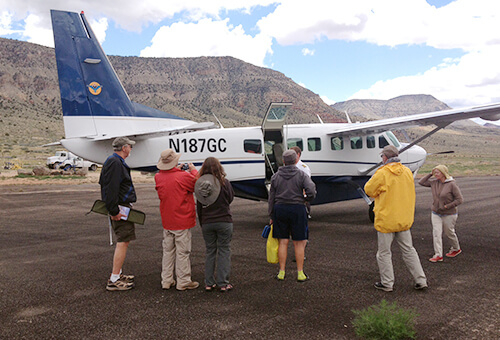 GCW guests at the airstrip.