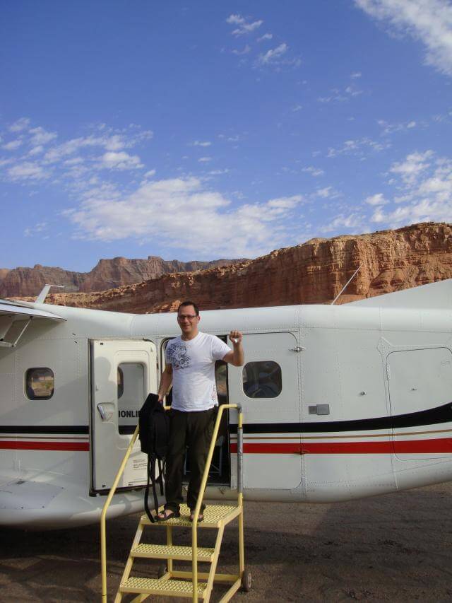 Grand Canyon Whitewater guest arrives in Marble Canyon