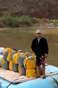 Brock, Grand Canyon Whitewater Guide, giving orientation at Lees Ferry.