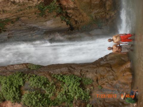 Grand Canyon Whitewater passengers at Deer Creek Falls