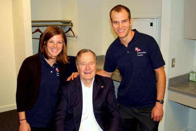 Grand Canyon Whitewater guide Kelly meets with former president George H.W. Bush.