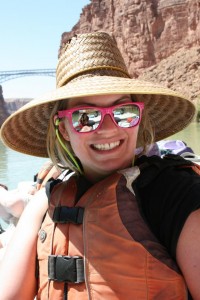 woman enjoying the sun on a Colorado River rafting trip