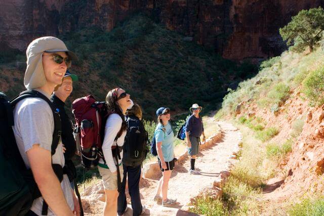 Grand Canyon Whitewater Passengers Hike the Bright Angel Trail.