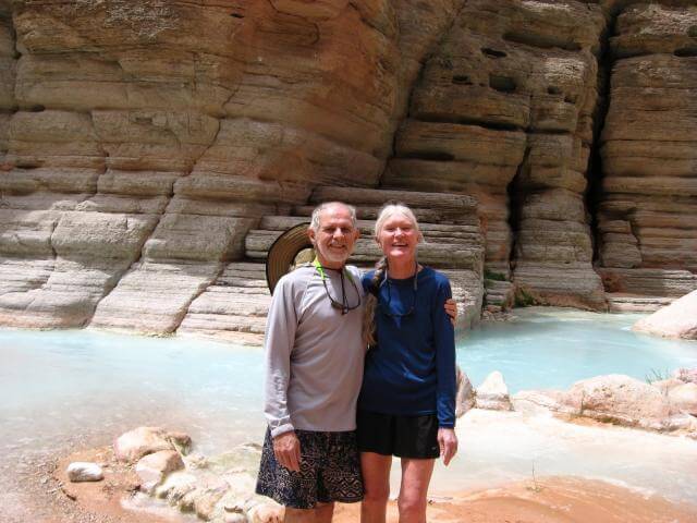 Grand Canyon Whitewater passengers, Steve and Marla, enjoy Havasu Creek.