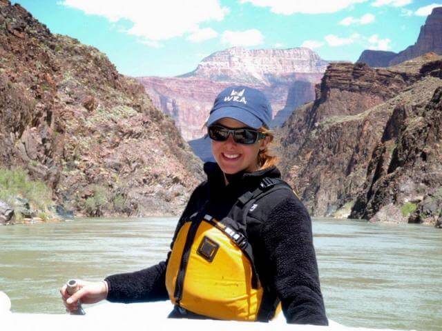 Grand Canyon Whitewater guide Kelly Winter has been driving boats down the Colorado for 4 seasons.