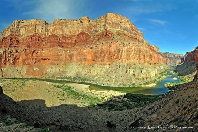 View from the Nankoweap Granaries near mile 53 on the Colorado River through Grand Canyon.