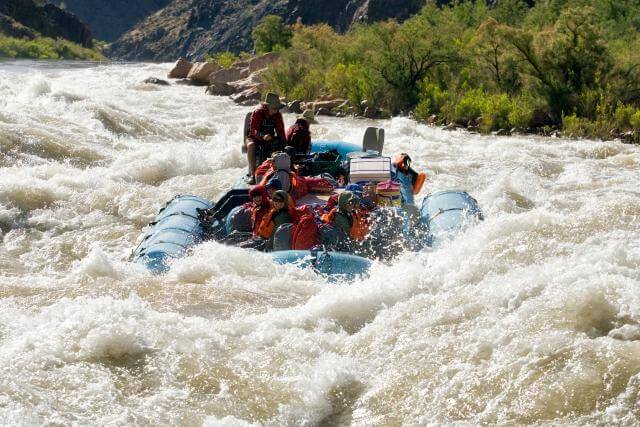 Grand Canyon Whitewater raft in Hermit Rapid.