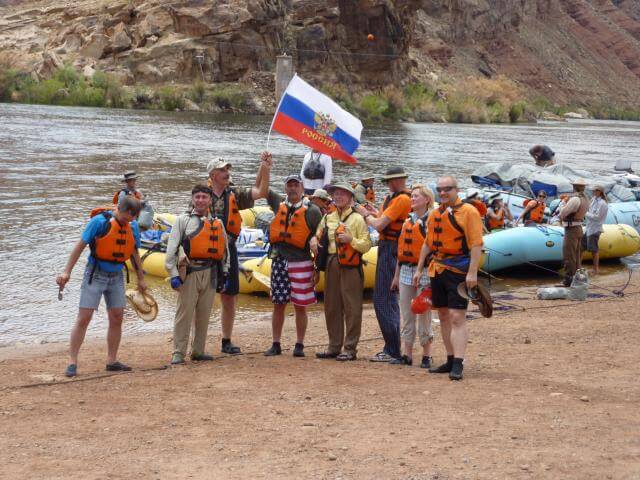 A Group From Russia About to Embark on a Grand Canyon Whitewater Raft Trip!