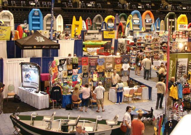 Vendor booths at the America Outdoors Confluence Trade Show. 