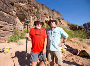 Bruce Campbell, left, with his friend Larry on the last day of their 8 Day Motor trip in the Grand Canyon.