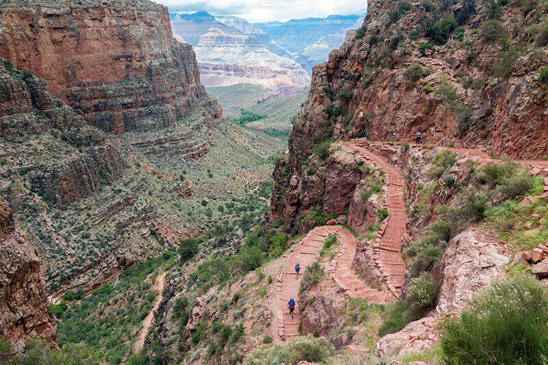 Overview looking down on Bright Angel Trail