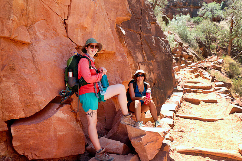 Hikers along Bright Angel Trail.