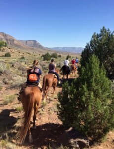 Horseback rides are included at the Bar 10 Ranch.