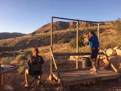 Your day at Bar 10 Ranch is filled with activities, try your hand shooting skeet with a shotgun.