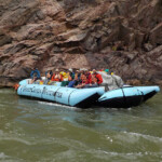 Motor boat in the lower section of the river.