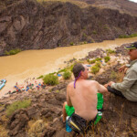 A great overview of the river, running brown.