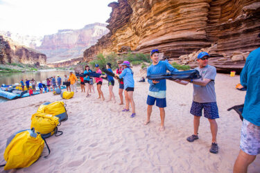 Unloading a motor boat