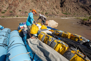 Unloading a motor boat