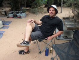 Person wearing river sandals